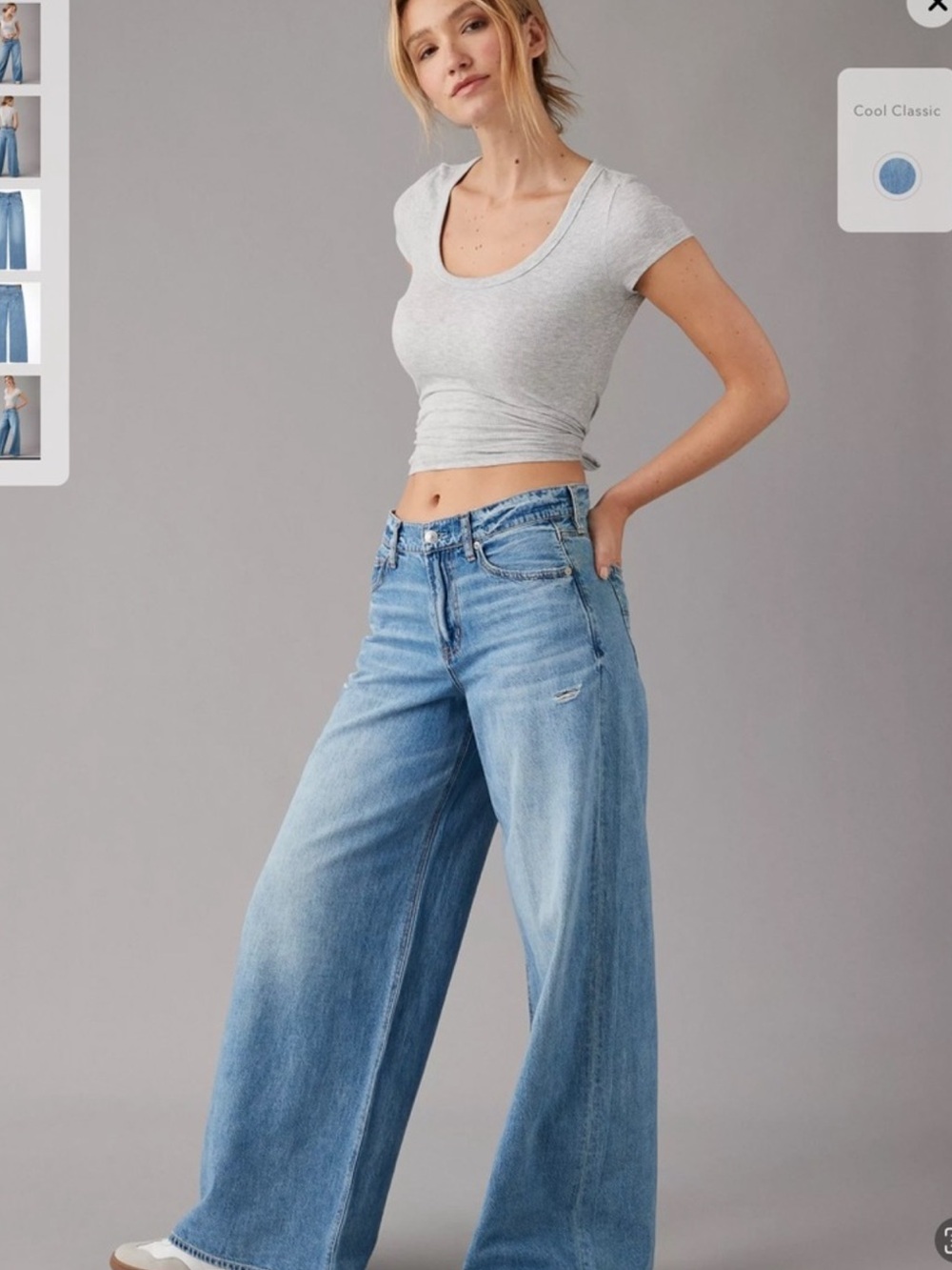 NWT American Eagle dreamy drape super high rise ultra wide leg jeans❤️❤️❤️❤️